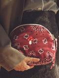 Small Toiletry Bag - MUSHROOM - Burgundy / Fuchsia