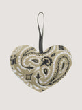 Christmas bauble - HEART - Week-End Green / Beige