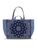 Quilted Maxi Cabas Tote - ALOHA - Navy / Chambray