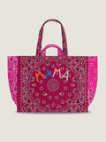 Maxi Cabas Tote - MAMA - Burgundy / Fuchsia