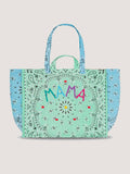 Maxi Cabas Matelassé - MAMA - Mint / Pale Blue