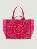 Maxi Cabas Matelassé  -  MULTI COEURS - Real Red / Fuchsia