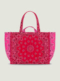 Maxi Cabas Matelassé  -  MULTI COEURS - Real Red / Fuchsia