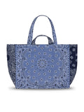 Quilted Maxi Cabas Tote - FLOWER - Chambray / Navy