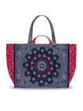 Medium Cabas Tote - HEARTS - Navy / Mint