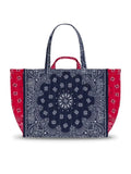 Maxi Cabas Matelassé  - MULTI COEURS - Navy / Real Red