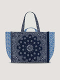 Quilted Maxi Cabas Tote Liberty - LOVE - Navy