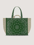 Quilted Maxi Cabas Tote Liberty - LOVE - Green Week-End