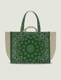 Maxi Cabas Matelassé Liberty - LOVE -  Vert Week-end