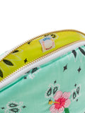 Small Toiletry Bag - FLOWER - Mint / Pale Yellow