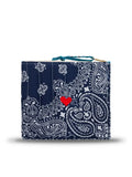 Mini Pochette Zippée Matelassée - COEUR - Navy / Pétrole