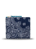 Mini Zipped Quilted Pouch - HEART - Navy / Petrol