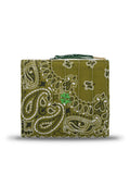 Mini Zipped Quilted Pouch - CLOVER - Bronze/ Weekend Green