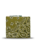 Mini Zipped Quilted Pouch - CLOVER - Bronze/ Weekend Green