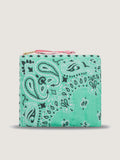 Mini Zipped Quilted Pouch - RAINBOW - Mint / Pale Pink