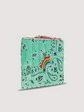 Mini Zipped Quilted Pouch - RAINBOW - Mint / Pale Pink