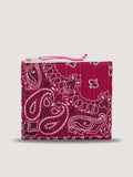 Mini Pochette Zippée Matelassée - CHAMPIGNON - Bordeaux / Fuchsia