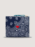 Mini Pochette Zippée Matelassée - COEUR - Navy / Pétrole