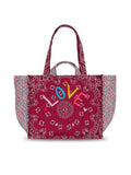 Quilted Medium Cabas Tote Liberty - Love - Burgundy