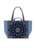 Quilted Medium Cabas Tote Liberty - LOVE - Navy