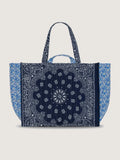 Moyen Cabas Matelassé Liberty - LOVE - Navy