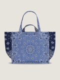 Quilted Medium Cabas Tote - LOVE - Chambray / Navy