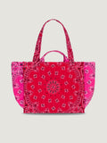 Moyen Cabas Matelassé - MULTI COEURS - Real Red / Fuchsia