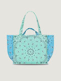 Moyen Cabas Matelassé - MAMA - Mint / Pale Blue