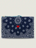 Pochette Matelassée Ordinateur - COEUR - Navy / Pétrole