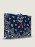 Pochette Matelassée Ordinateur - COEUR - Navy / Pétrole