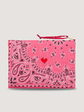 Pochette Zippée Matelassée - COEUR - Strawberry Pink / Real Red