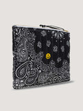 Pochette Zippée Matelassée - HAPPY FACE - All Black