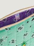 Pochette Zippée Matelassée - PALMIER - Mint / Lilas