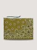 Zipped Quilted Pouch - CLOVER - Bronze / Weekend Green