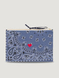 Zipped Pouch - HEART - Chambray / Navy