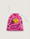 Sachet de Lavande Brodé à la main - HAPPY FACE - Fuchsia / Bordeaux